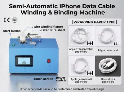 Semi-automatische iPhone datakabel wikkel- en bindmachine WPM-K287