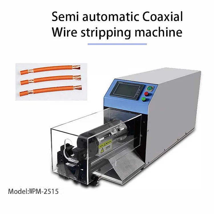 Coaxiale kabelstripmachine, grote vierkante kabelpinstripper, geautomatiseerde snijstripmachine, apparatuur voor het maken van coaxkabels, draadroterende stripper