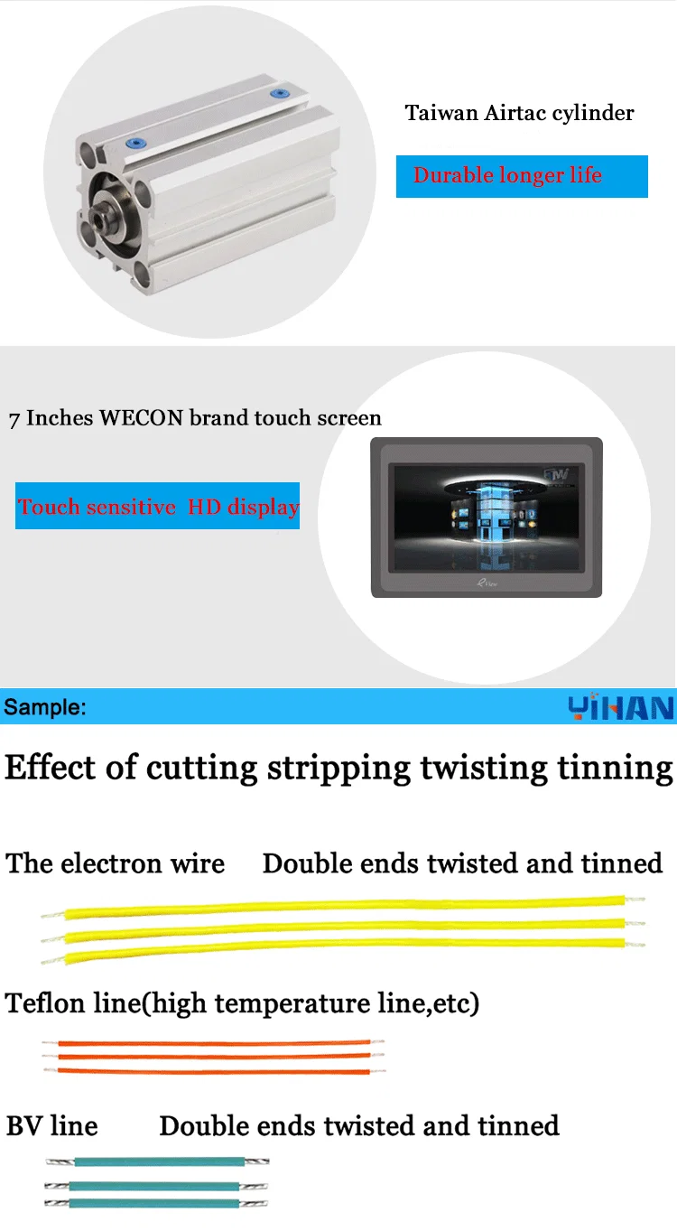reserveonderdeel van Wire Cut Strip Twist Dipping Machine, Automatische Kabel Strippen Twisting Cutting Tinning Manufacturing Machine, Double Ends Wire Cut Strip Twisting Tinning Machine 