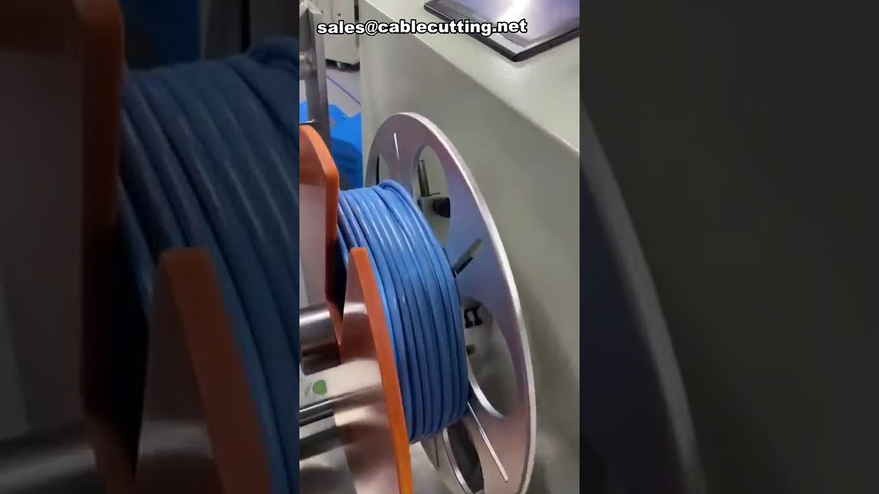 Twee parallelle lijnen draadwikkelmachine - Draad meten, knippen en kabel oprollen