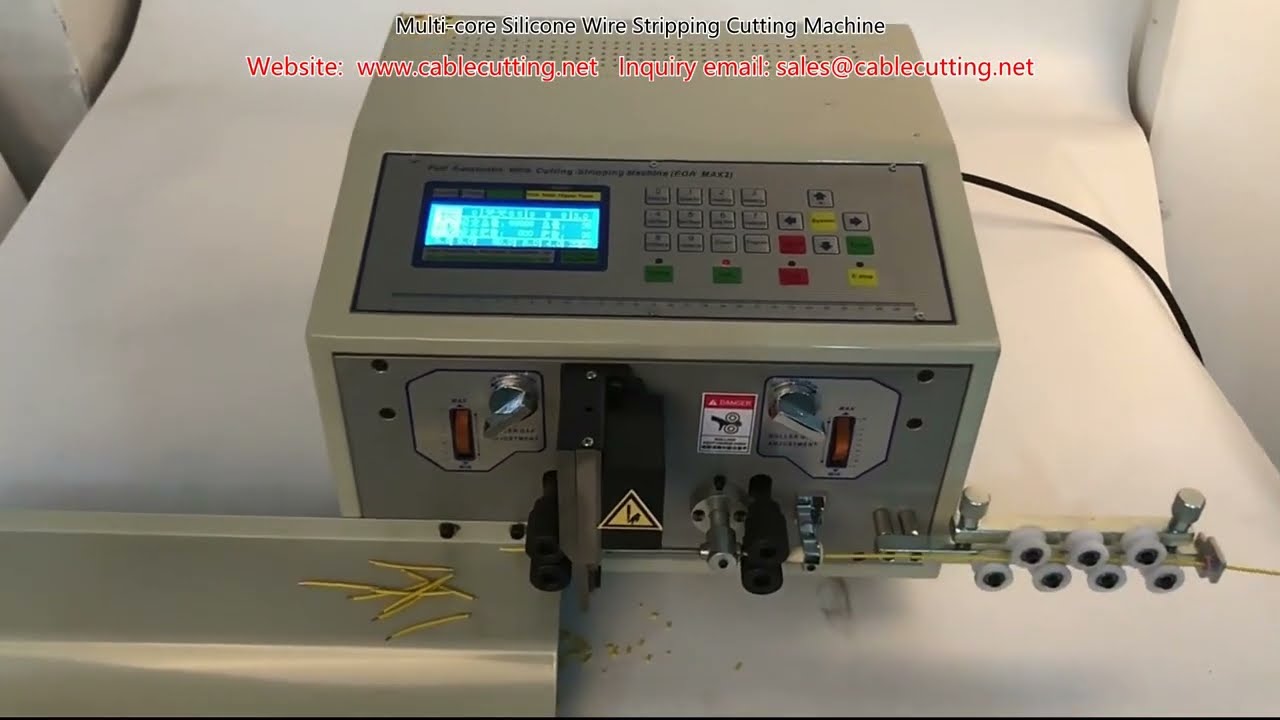 Meeraderige siliconendraad strippen en snijmachine