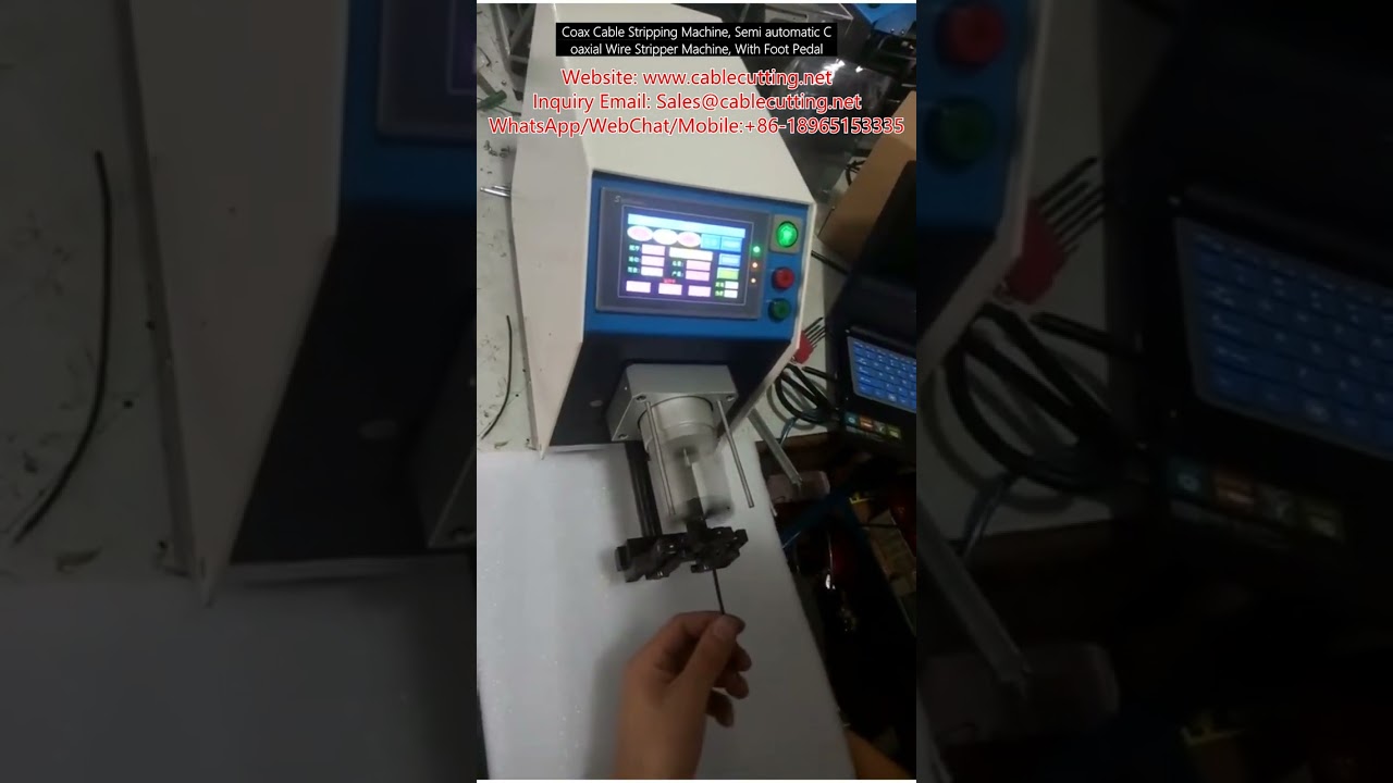 Semi-Automatic Coaxial Cable Stripping Machine with Foot Pedal