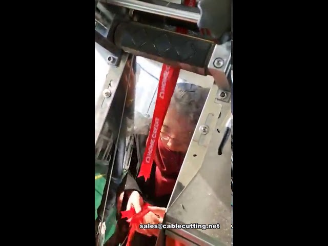 Ultrasone lint- en tapesnijmachine met vissenstaartvorm – Kleurrijk lint snijden