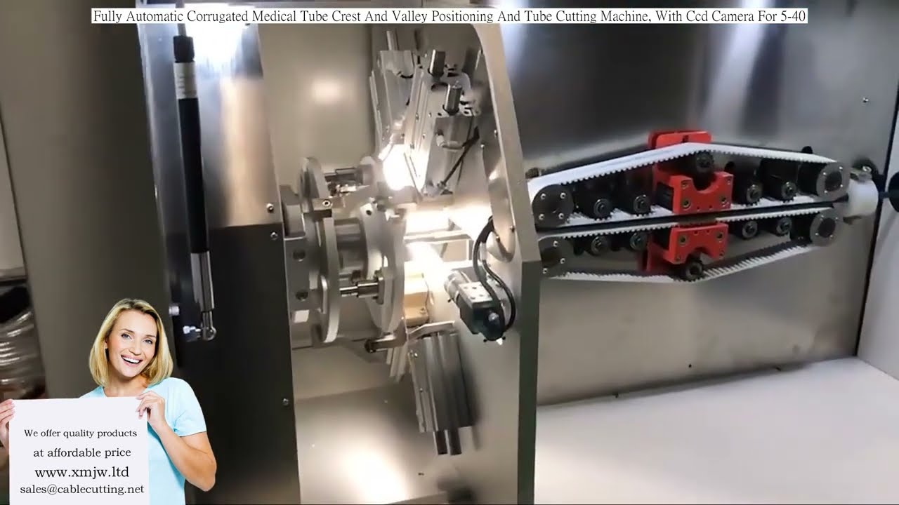 Volledig automatische machine voor top-dal positionering en snijden van golvende medische buizen