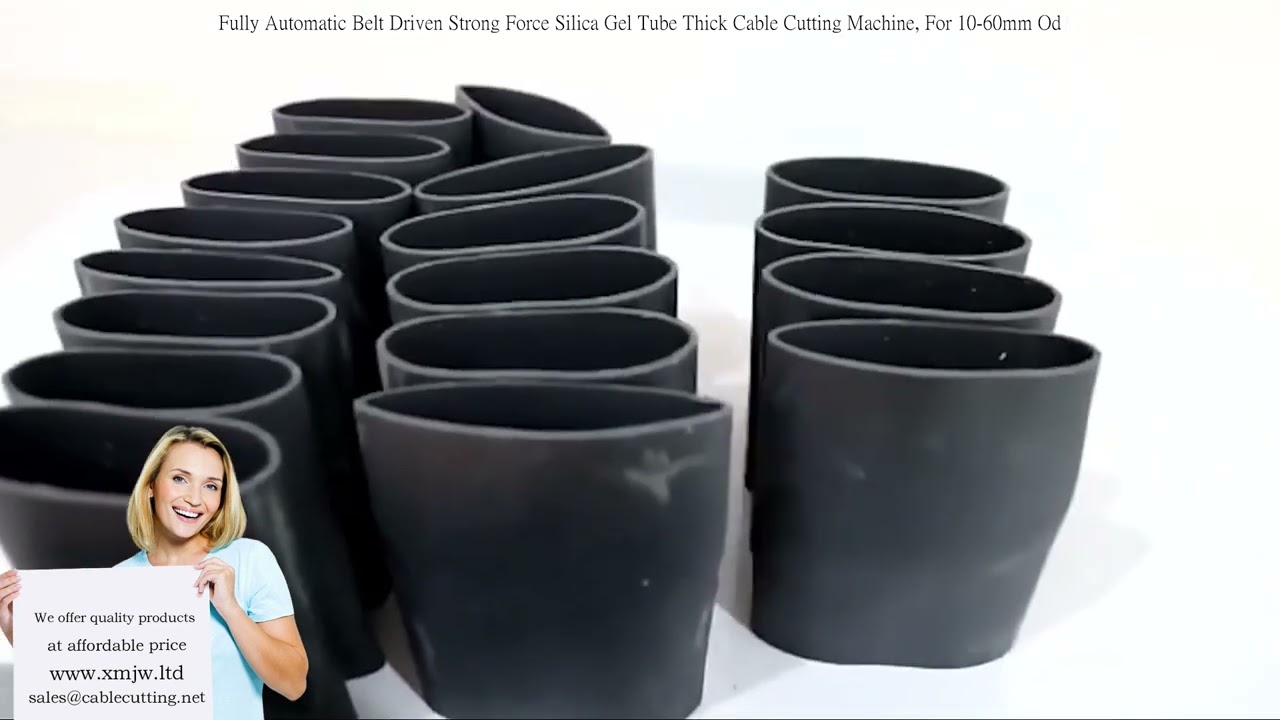 Fully Automatic Belt-Driven Strong Force Silica Gel Tube Thick Cable Cutting Machine for 10-60mm OD